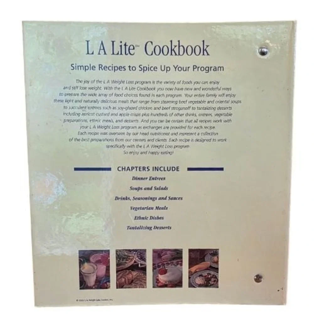 LA Weight Loss Centers LA Lite Cookbook Simple Recipes Healthy Eating Y2K Diet
